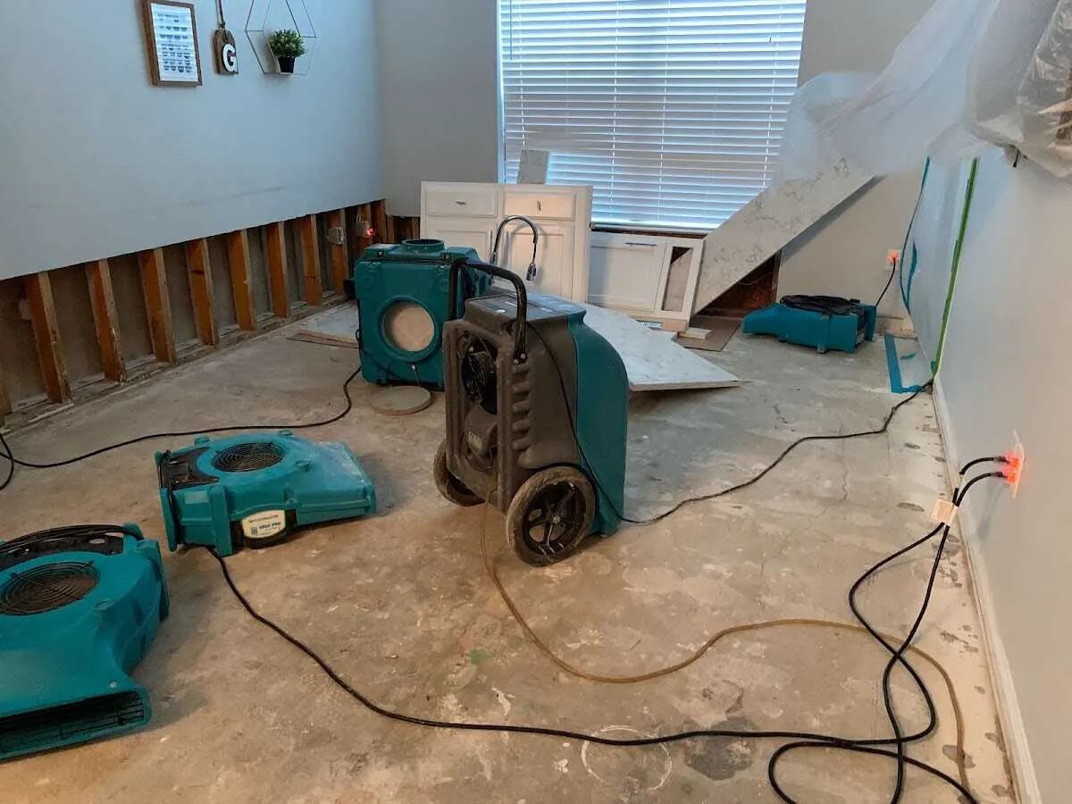 Dehumidifier in flood-cut room for Water Extraction & Removal in Hollister